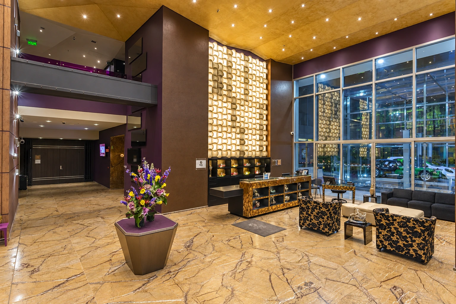 Double-height lobby