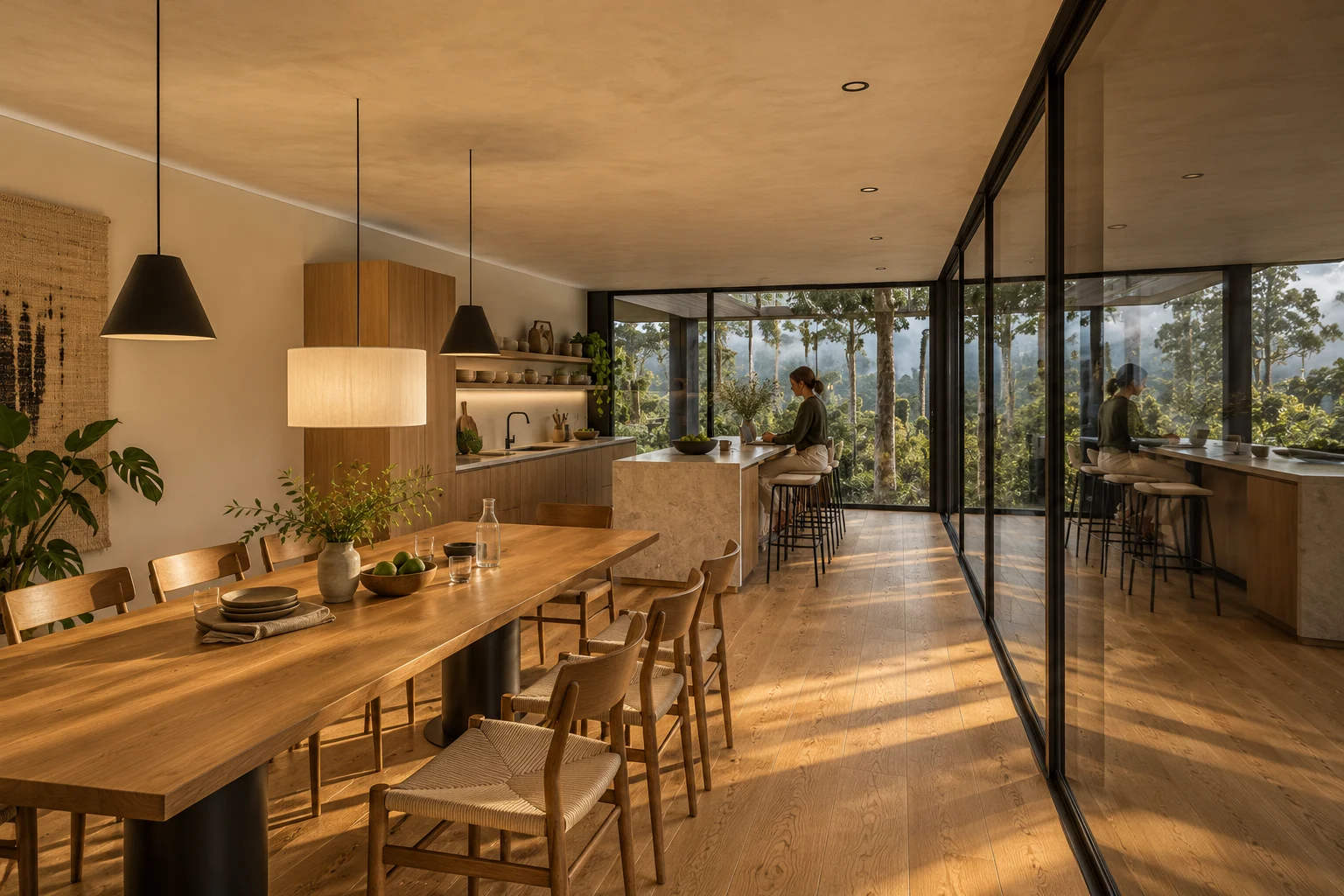 Kitchen-dining — Cloud-forest house
