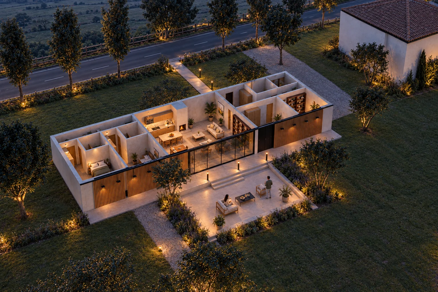 The whole at blue hour — Savanna house