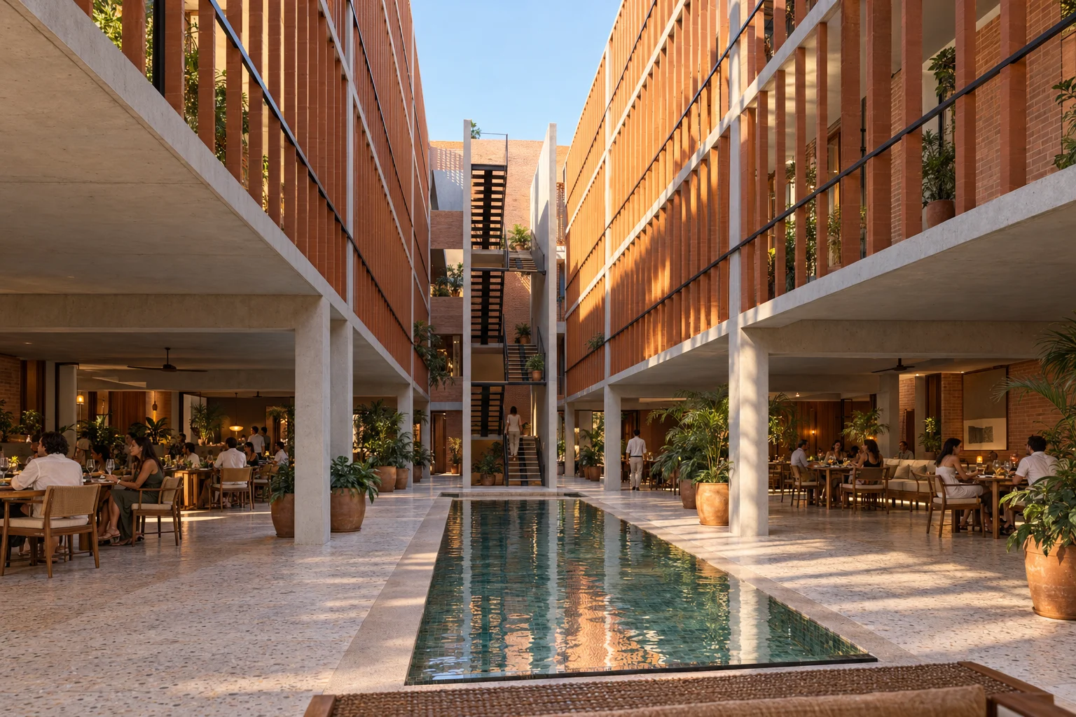 Patio del hotel — La Fábrica del Río