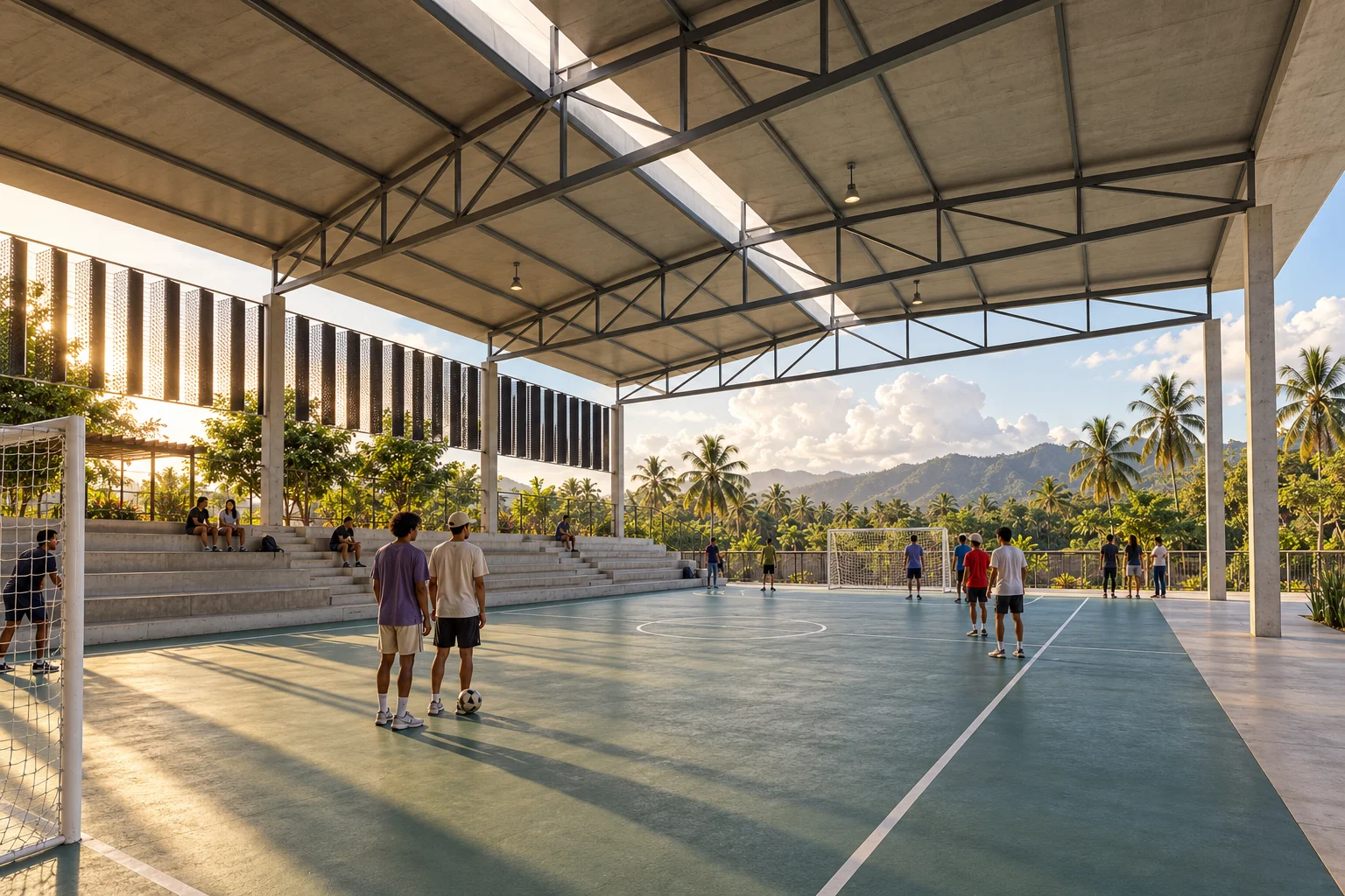 Cancha cubierta — Patios de la Sierra