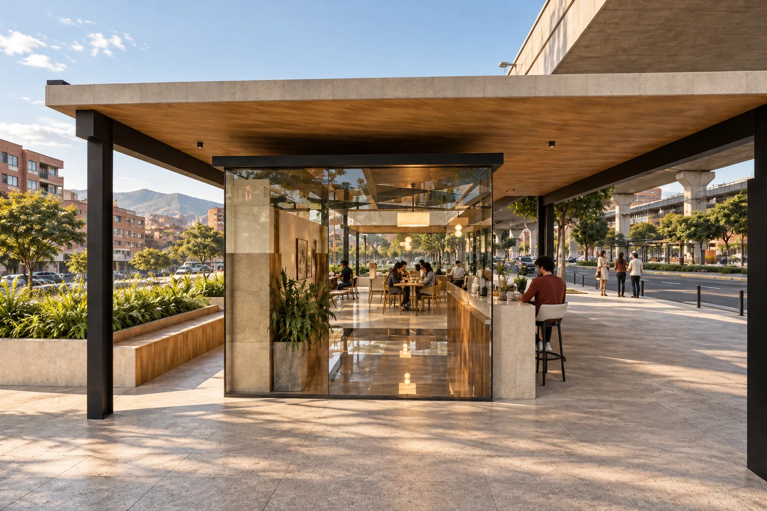 West plaza — umbral / Bogotá — metro corridor